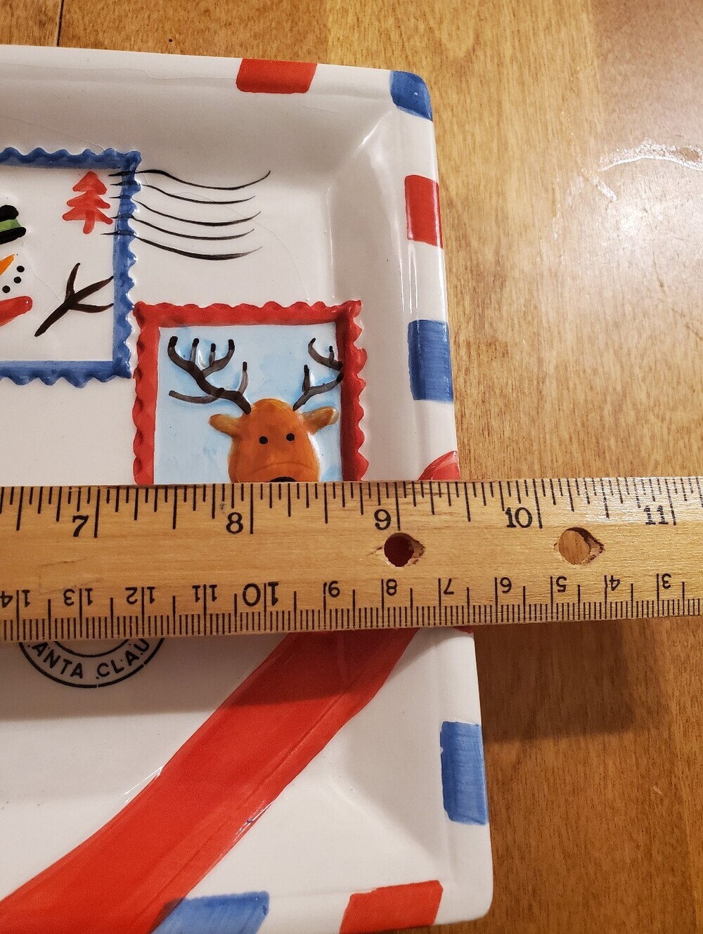 Vintage Letter to Santa Ceramic Postcard Cookie Plate - Picture 2 of 4